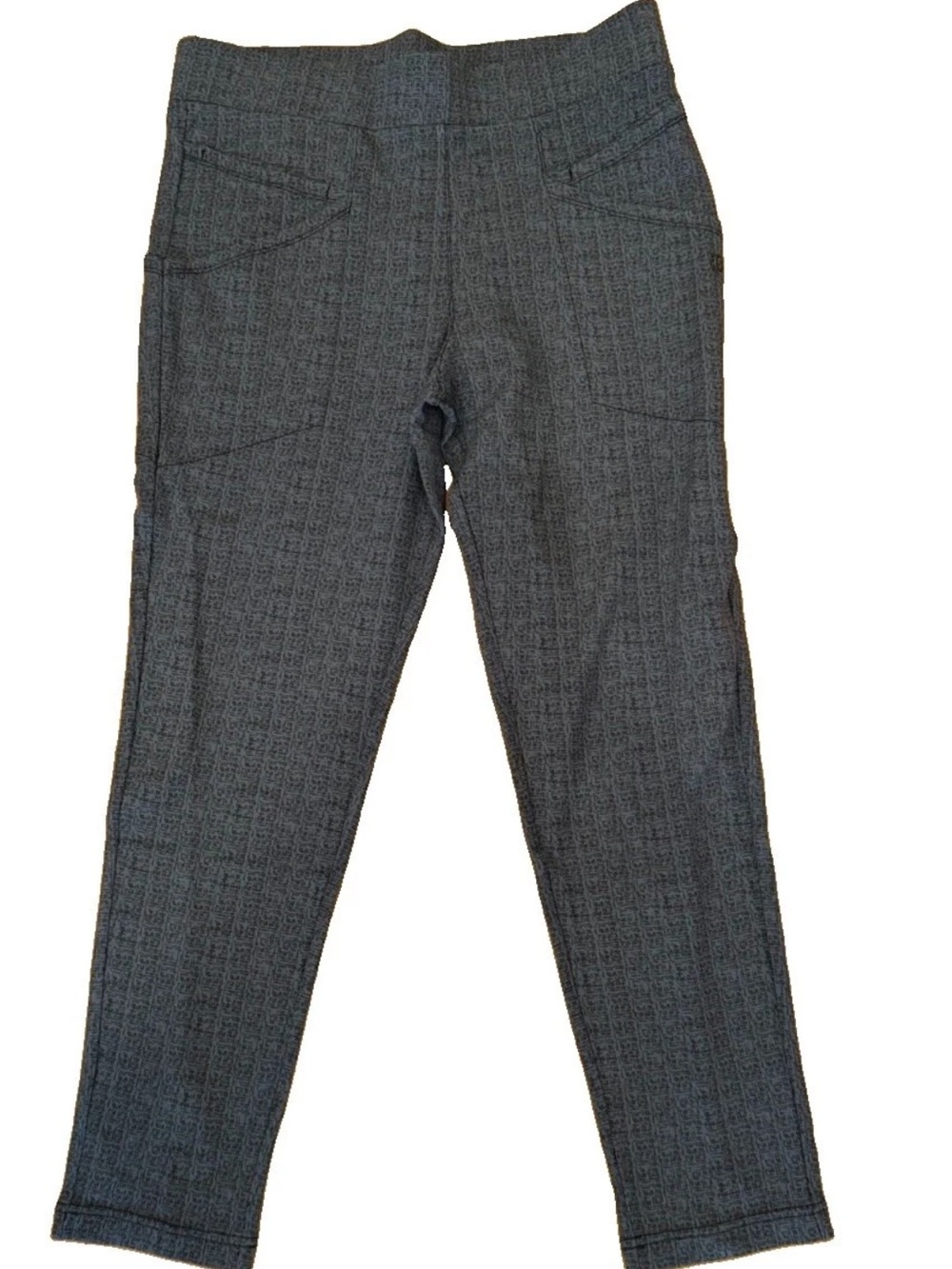 NEW Betabrand Gray Pattern Bootcut 6 Pocket Dress Yoga Pant MED Petite Stretch